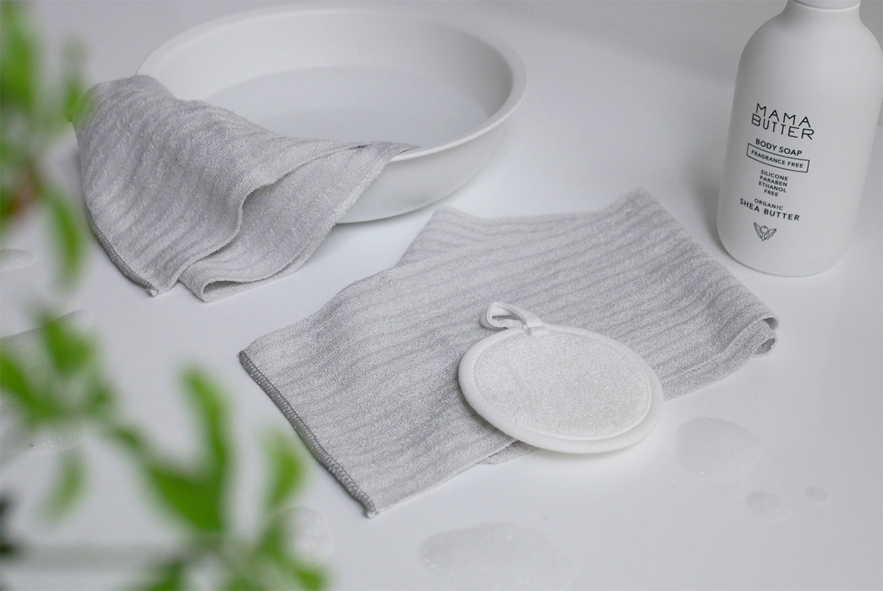 ループオーシャンタオル2枚セット 洗顔パフ付き