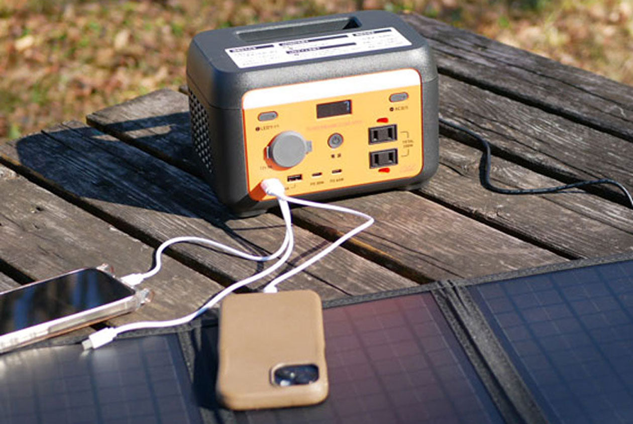 インベス リン酸鉄リチウムイオン電池ポータブル電源+ソーラーパネルセット パワーバンクキューブネオ