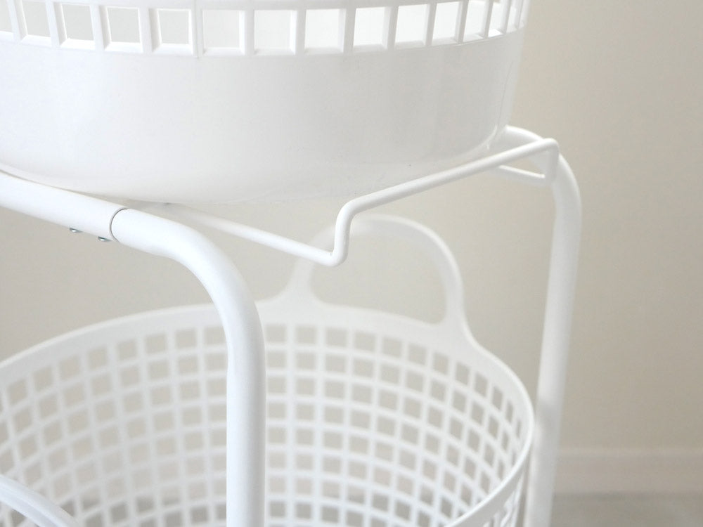 <like-it/ライクイット>ランドリーバスケット 2段 ホワイト