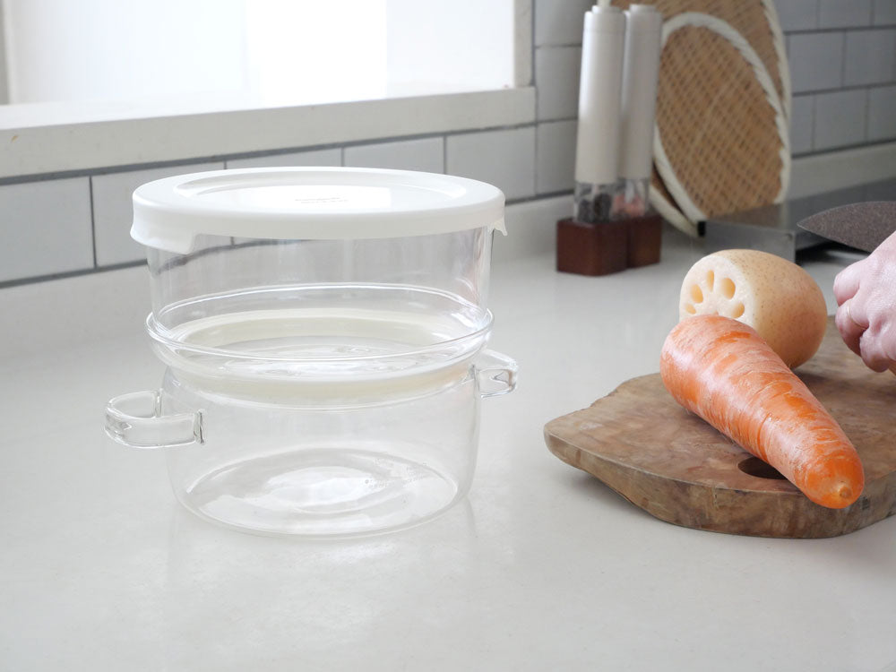 ＜HARIO/ハリオ＞「ガラスのある生活」ガラスのせいろ蒸し器