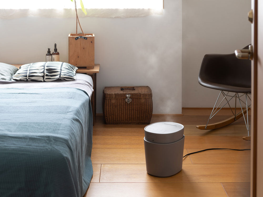 ＜±０/プラスマイナスゼロ＞転倒お湯漏れ防止機能付きスチーム式加湿器H220