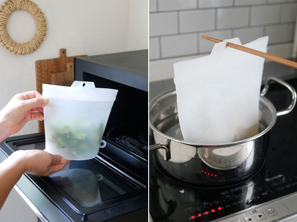 ＜コジット＞大きくひらくシリコンクックバッグ