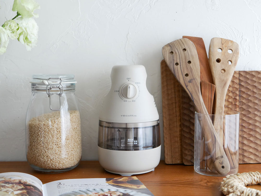 ＜recolte＞コンパクト精米機 クリームホワイト