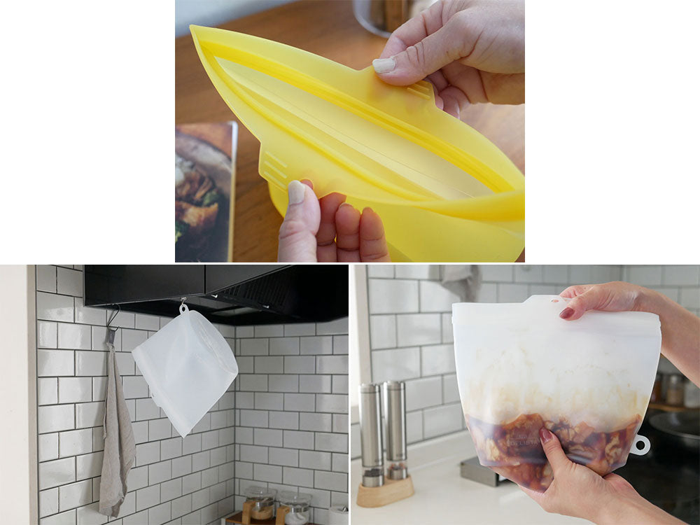 ＜コジット＞大きくひらくシリコンクックバッグ