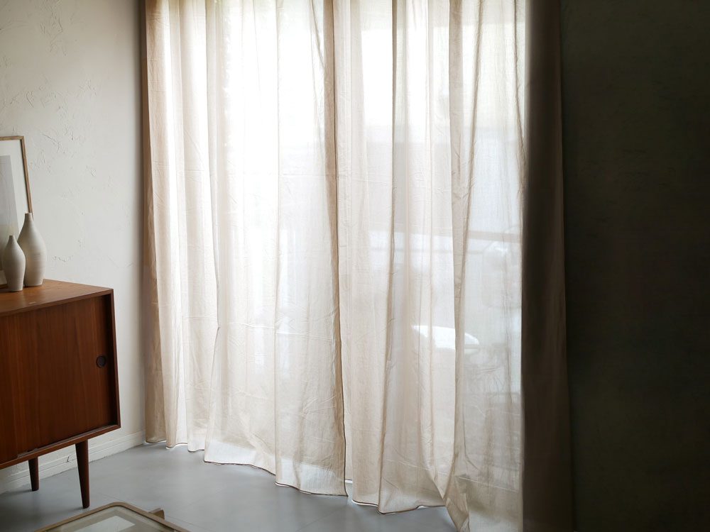 ＜Comore Sun＞コットンのクリップ留めカーテン 1枚