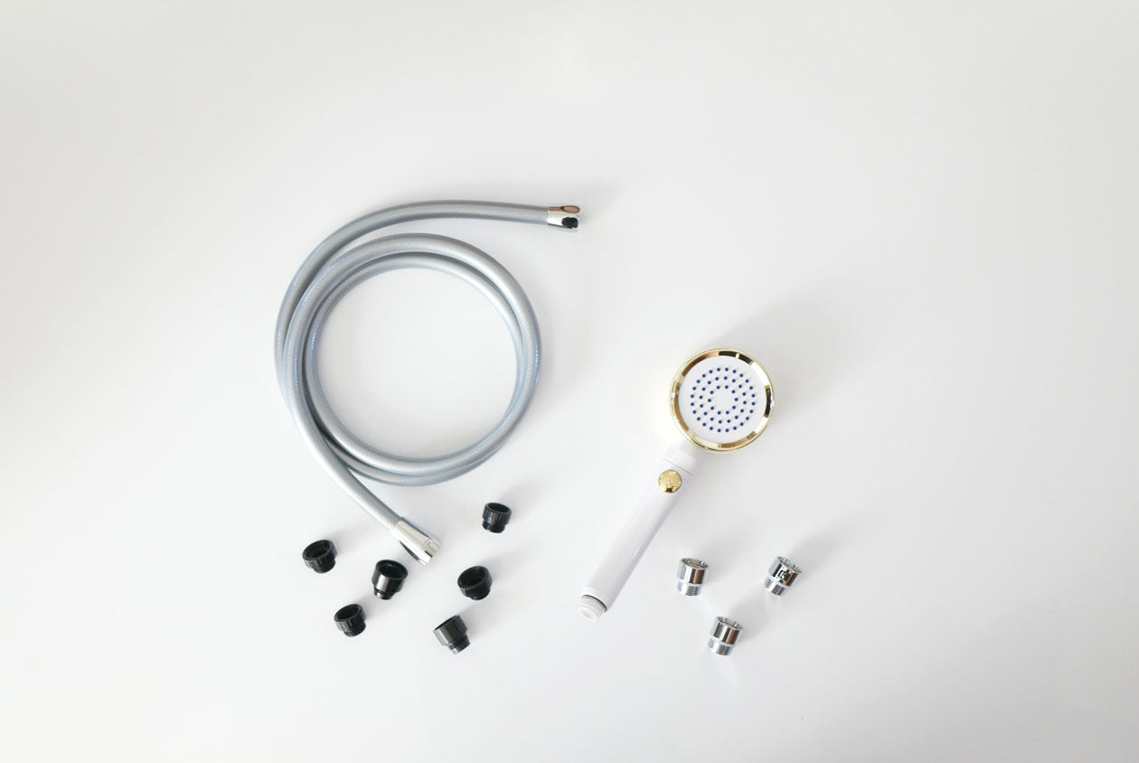 ＜Viva＞ナノバブルシャワーホース＋シルクレインシャワーヘッド セット