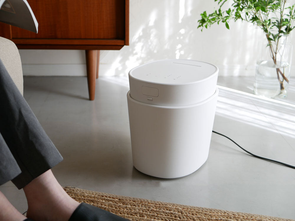 ＜±０/プラスマイナスゼロ＞転倒お湯漏れ防止機能付きスチーム式加湿器H220