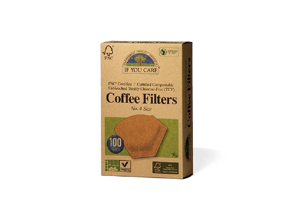 ＜if you care/イフユーケア＞FSC＆コンポスト認証 無漂白コーヒーフィルター No.4サイズ（1～4杯用） 100枚入り