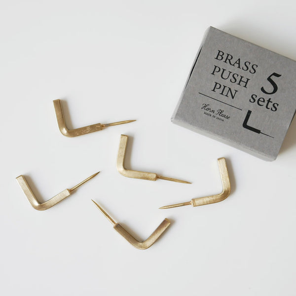 ぶひぶひんページ Horn Please＞BRASS プッシュピン L フック 5個 – カチモ | カチある